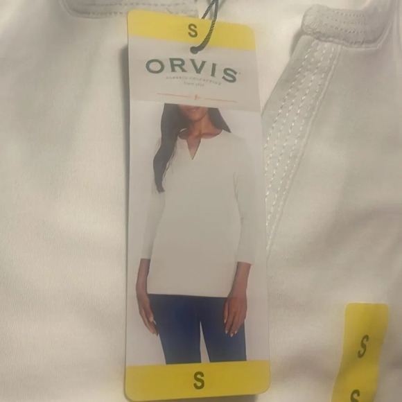 Orvis Womens’ Pima Cotton ¾ Sleeve Split Neck Top - Picture 3 of 11
